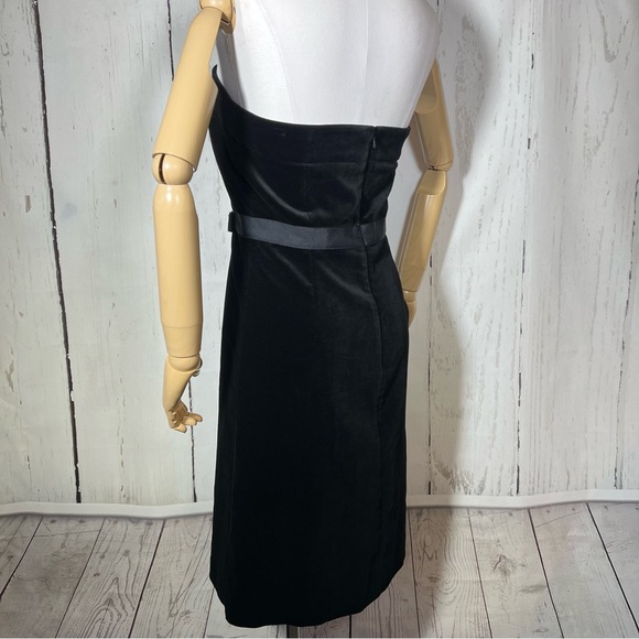 NEW NWT J. Crew Black Velvet Bow Strapless Fitted Cocktail Party Dress Size 6 - Picture 9 of 16